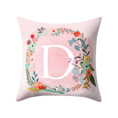 

〖Follure〗English Alphabet Pillow Print Cushion Flower Pillowcase Cover Room Decoration