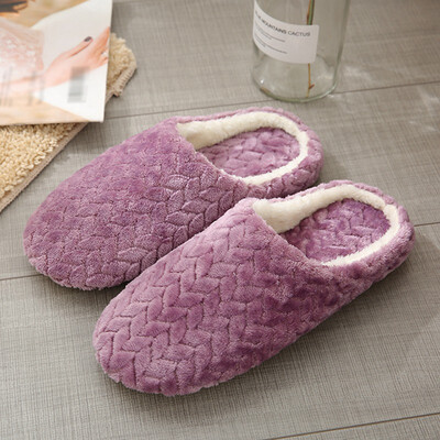 

Jacquard Soft Bottom Cotton Slippers Suede Non-slip Cotton Slippers Indoor Cotton Slippers Winter Warm Home Floor Bedroom Shoes