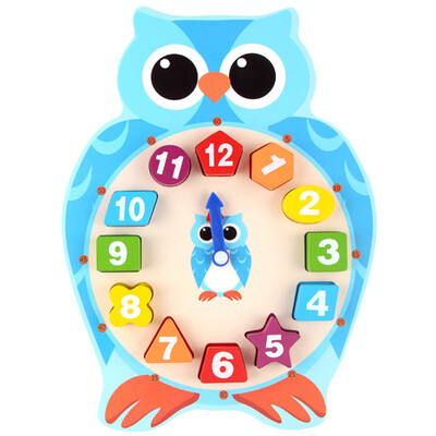 

Baby Wood Cartoon Clock Animal Digital Number Clock Puzzle Geometric Shape Puzzle Matching Game Educational Toy