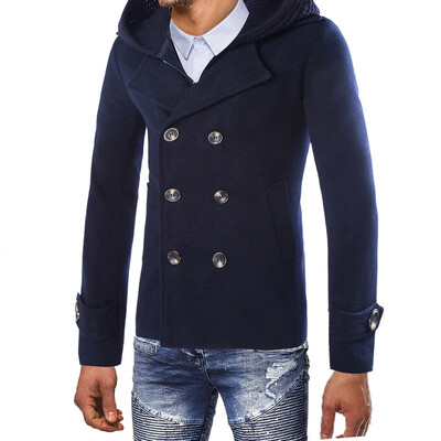 

Gobestart Mens Jacket Warm Winter Trench Long Outwear Button Smart Overcoat Coats