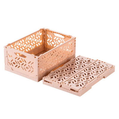 

Household blue hamper foldable stackable desktop storage basket for bathroom&bedroom