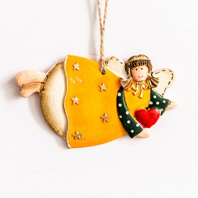 

1PC Rustic Painted Angel Christmas Pendants Resin Christmas tree pendant Drop Ornaments Xmas Party Hanging Decorations Crafts