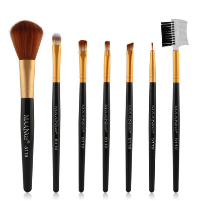 

7 Pcs Makeup Set Powder Foundation Eyeshadow Eyeliner Lip Professional Superior Soft Cosmetic Brushes