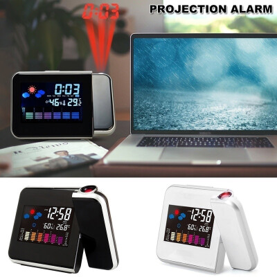 

Blackwhite Home Multifunction Digital Projection Alarm Clock Voice Talking Alarm Cloc Time Wall Ceiling Projection Function