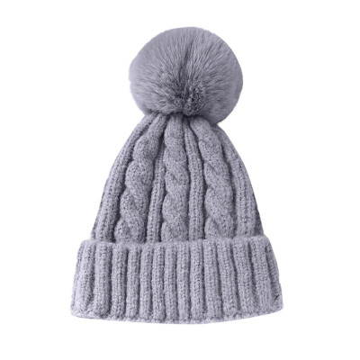 

Winter Warm Fashion Stylish Kids Mom Cotton Family Matching Outfit Knitting Beanies Hats Knitted Wool Cap