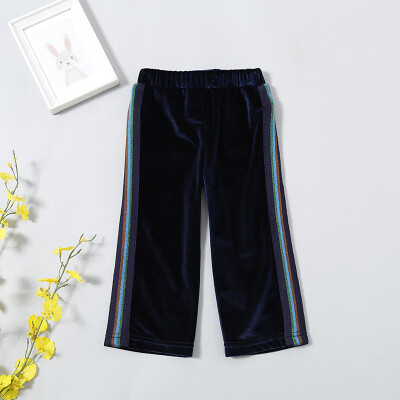 

Spring Autumn Baby Girls Woolen Pants Kids Girls Black Casual Wide Leg Pants Childrens Clothing For 1-5 Years