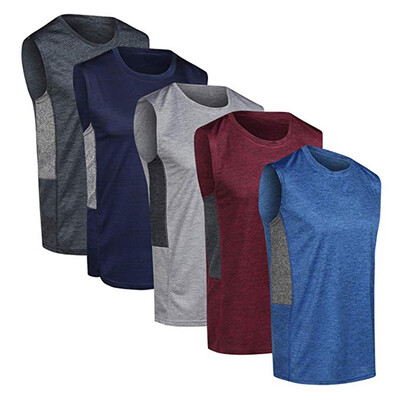 

Toponeto Mens Solid Color Sport Slim Fit Vest Sleeveless Top Patchwork Shirt Blouse