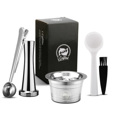 

Stainless Steel Refillable Coffee Machine Capsules Tampers Pod Kit For Cafissmio