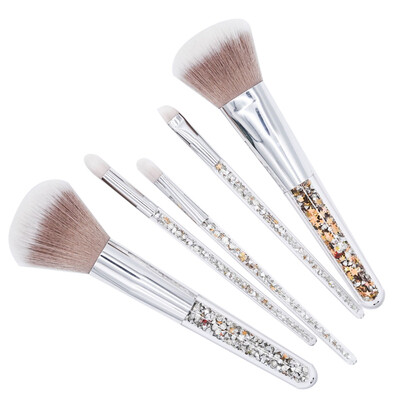 

5pcs Makeup Brush Colorful Diamond Transparent Makeup Brushes Set Shinny Foundation Blending Face Brush Makeup Tool Maquillaje