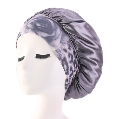 

Ethnic Style Women Terylene Night Sleep Cap Hair Bonnet Hat Head Cover Adjust Elastic Chemo Cap