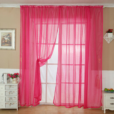 

Gobestart Solid Color Tulle Door Window Curtain Drape Panel Sheer Scarf Valance OR