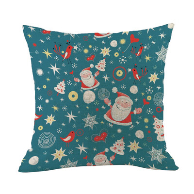 

Tailored Happy Christmas Pillow Cases Linen Sofa Cushion Cover Home Decor Pillow Core