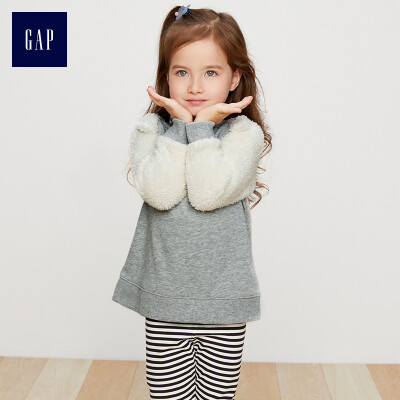 

GAP flagship store female&young comfortable animal pattern imitation lambskin long-sleeved sweater 395044 gray polar bear print 4YRS