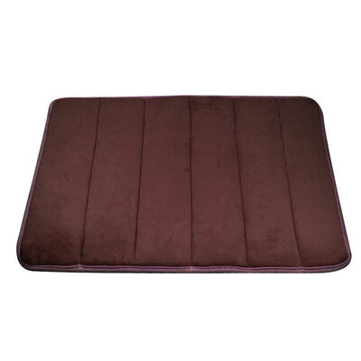 

Gobestart Rugs Vertical Stripes Memory Foam Bath Mat Carpet Floor Mats Hot Pink