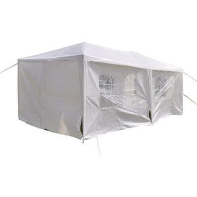 

3 x 6m Two Doors Waterproof Folding Tent White Outdoor Gazebo Canopy Wedding Garden Party Tent