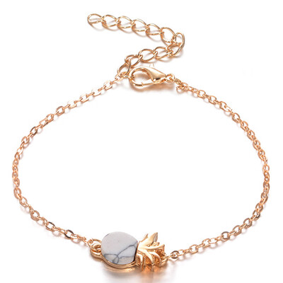 

Fashion Retro Sweet Fruit Pineapple Bracelet Unisex Accessory Personality Couple Bracelet Jewelry Hot Gift
