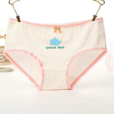 

Women Mid Rise Seamless Cotton Underwear Briefs Cartoon Print Cute Lingerie Ladies Underpants