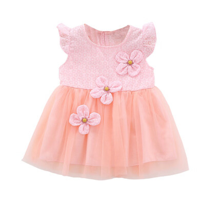 

Summer Casual Baby Girls Flare Sleeve Flower Pattern Dress Kids Toddler Princess Sundress