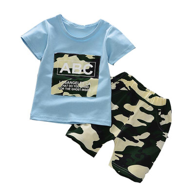 

Summer Boys Clothes T-Shirt Set Camouflage Short Sleeve T-Shirt Camouflage Shorts Boy Set Sports Fashion Children Clothes