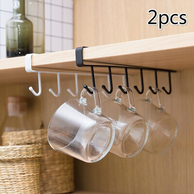 

NEW 21pcs Metal 6 Hook Under Shelf Mug Cup Cupboard Kitchen Organiser Hanging Rack Holder