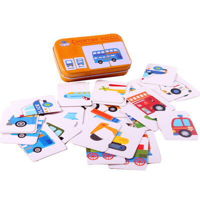 

Flash Card Jigsaw Puzzle with Storage Box Shape Animal Fruit Alphabet Cognition Intelligence Early Educational Toy for Infant Todd