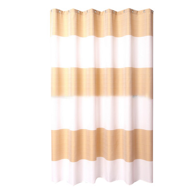 

Polyester Yarn Dyed Stripes in Orange&White Stitch Fabric Waterproof Waffle Bedroom Shower Curtain 70x72 Inches