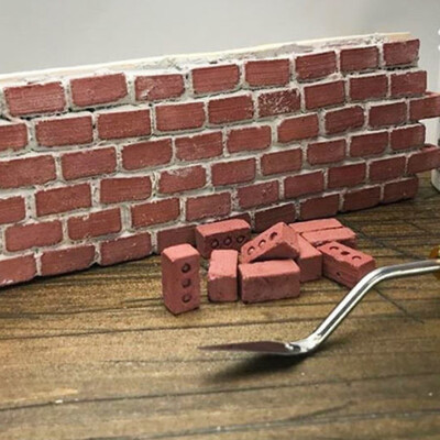 

Siaonvr NEW 56Pcs Mini Cement Cinder Bricks Build Your Own Tiny Wall Mini Red Bricks