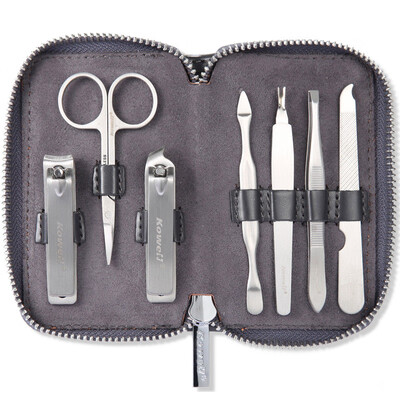 

Korea Kowell Han Kewei nail clipper import stainless steel nail clippers personal care repair capacity combination 7 piece set KB700 dark gray