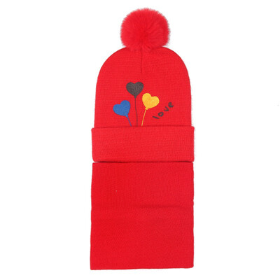 

Winter Newborn Toddler Baby Boys Girls Fur Ball Knit Warm Beanie Cap Ski HatScarf Warm Crochet Headgear Set