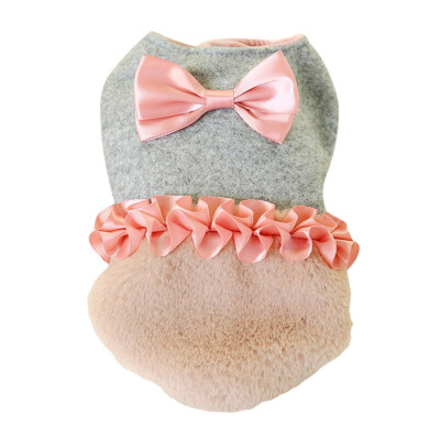 

Girl Dog Clothes Dress Autumn Winter Dog Clothing Puppy Bowknot Skirt Princess Dresses For Small Dog Costume Pet Apparel