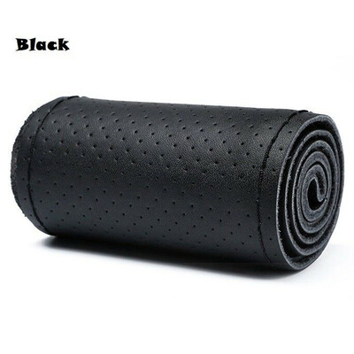 

PU Leather Car Steering Wheel Cover Hand-Stitch With Sewing Needle Thread 38CM