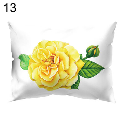 

Flower Peony Rose Pillow Case Cushion Cover Sofa Bed Car Cafe Office Decoration