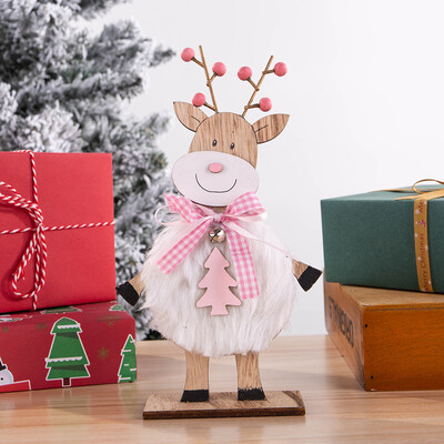 

Gobestart Christmas Wooden DIY Home Decorations Elk Men And Women Style