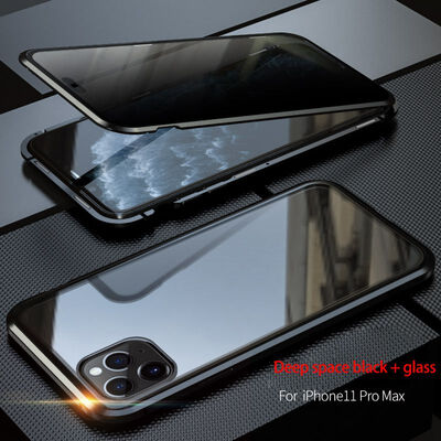 

Magnetic Case for iPhoneFront&Back Double Sided Tempered Glass Built-in Screen Protector Magnetic Adsorption