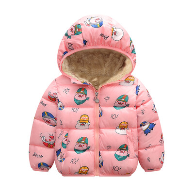 

Winter Coat Girl Kids Jacket Parka For Boys Warm Thick Outerwear Cartoon Zipper Hooded Overcoat Toddler Clothes E