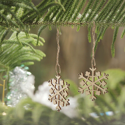 

Tailored 10pc Wooden Snowflake Cutouts Embellishments Wood Ornament Xmas Gift Tag