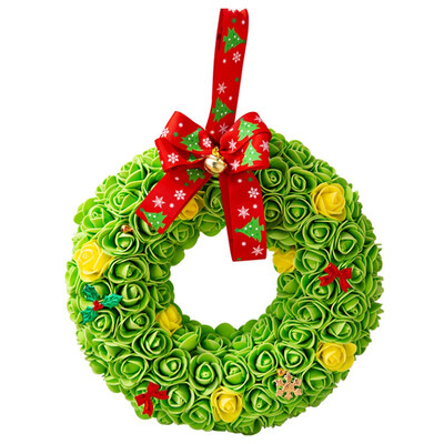 

Foam Rose Flowers Wreath Pendants Decorative Wall Hanging Garland Ornament Holiday Craft Decorations