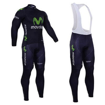 

UCI 2018 pro team Movistar winter thermal fleece cycling jersey bike clothing set ropa ciclismo invierno bicycle clothes kit