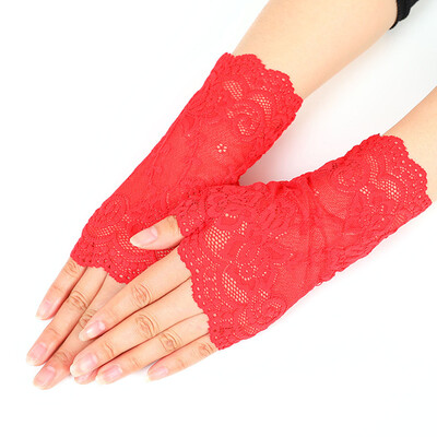 

Women Gloves Hollow Lace Dance Wedding Short Lace Gloves