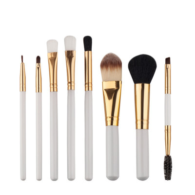 

8PCS Wood Handle Powder Foundation Cosmetic Makeup Brush Blusher Eye Shadow Eyebrow Brushes Set Kits