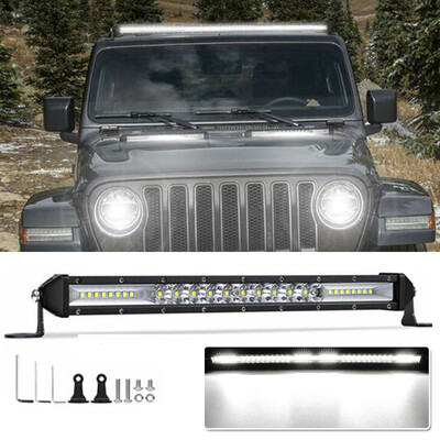 

Ultra-thin 300W 12 Single Row 16LEDs Light Bar Flood Spot Combo For Offroad SUV