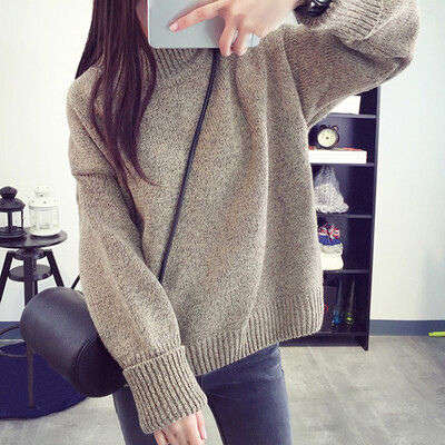

women sweaters long sleeve turtleneck Autumn winter pullovers korean style casual crop sweater solid knitted jumpers sweater