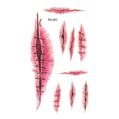 

Halloween Zombie Scar Tattoo with False Knot Blood Makeup Halloween Decoration Wound Scary Blood Injury Waterproof Sticker