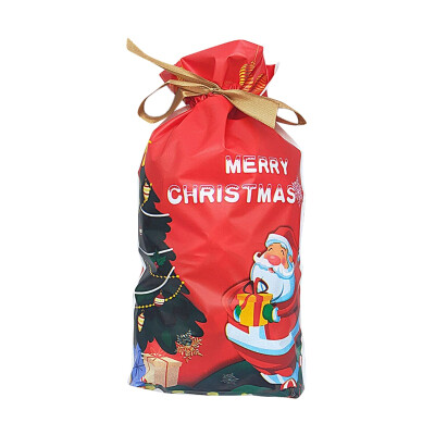 

50PCS Christmas Gift Candy Bags Cookies Bag Merry Christmas Party Favor Plastic Bag Package Pocket Ribbon Package