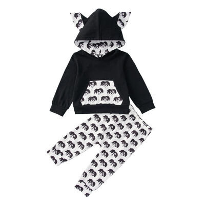 

Newborn Kid Baby Boy Girl Clothes Sets Cotton long sleeve hooded hoodies pants Clothes Set Outfit Tracksuit