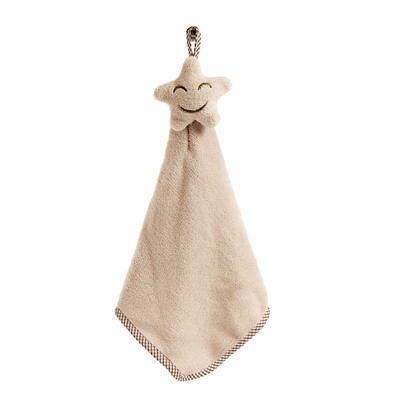 

Smiling Face Hanging Hand Towels Kitchen Towel Coral Velvet Absorbent Lint-Free Cloth Dishcloths