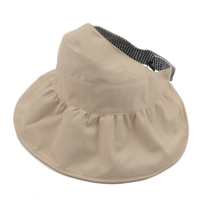 

Double Sided Summer Kids Sun Hat With Ponytail Hole Girls Cotton Lightweight Wide Brim Beach Cap 2-5T