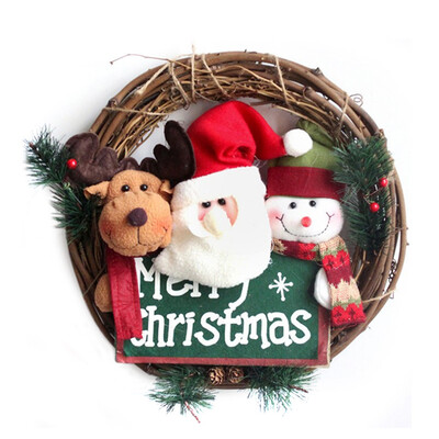 

Gobestart Christmas wreath 36cm Christmas rattan ring wreaths Christmas decorations