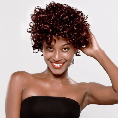 

〖Follure〗Black Women Natural Party Short Wave Bobo Wig Sexy Curly Wavy Synthetic Wigs