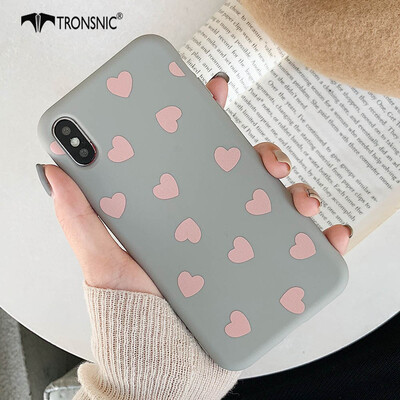 

TRONSNIC Love Phone Case for iPhone 6 6s Plus Matte Heart Cases Brown Gray Soft Luxury Covers Fashion
